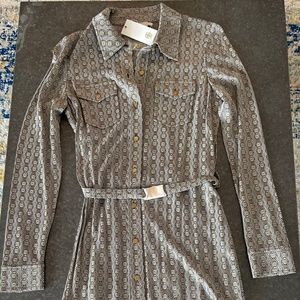 Tory Burch Size Small Gemini Jacquard Chain Link Shirtdress